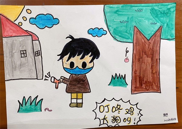 9、李斌陈声芳的女儿为参加抗疫的爸爸妈妈绘制的漫画，鼓励加油