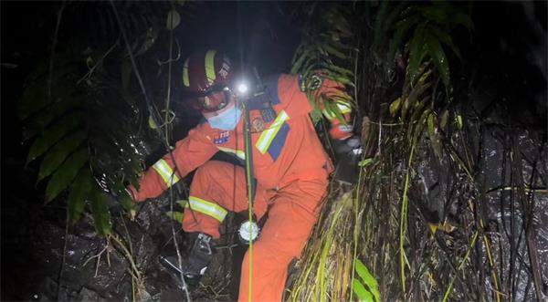 海南陵水丨两名游客被困山中 消防连夜紧急营救 (2)